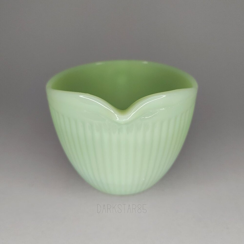 Fire King Green Ribbed Creamer - Picture 4 of 8